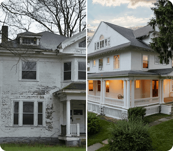 Residential painting work - before and after home transformation