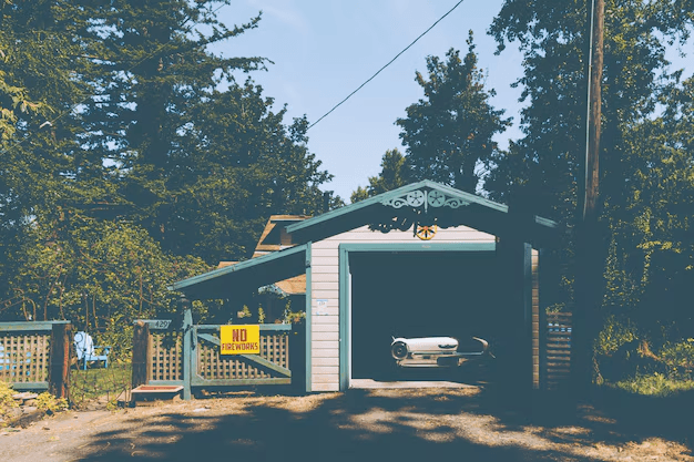 Professional painting of outdoor structures including sheds, fences, gates, and doors